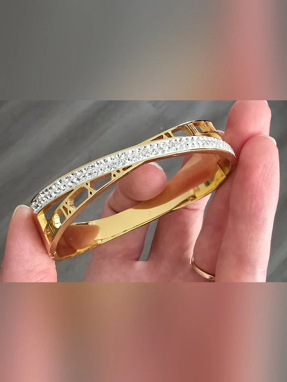 Gold-Tone Crystal Accent Women's Bracelet